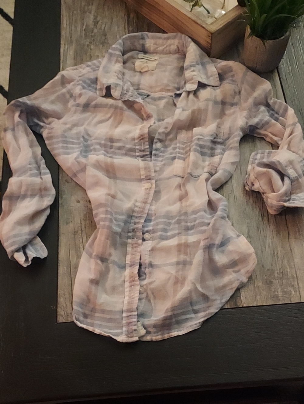 American Eagle Outfitters Pastel Striped Button-Down Shirt Indie Sleaze NWOT